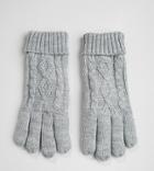 Stitch & Pieces Gray Cable Knit Gloves - Gray