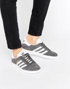 Adidas Originals Gray Suede Gazelle Sneakers - Blue