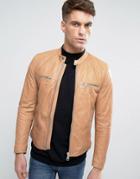 Replay Leather Jacket - Tan