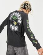Allsaints Damnation Long Sleeve Top With Arm Print In Black