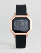 Nixon A1211 Siren Digital Silicone Watch In Black - Black