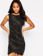 Lipsy Body-conscious Dress In Glitter Fabric - 011 Black