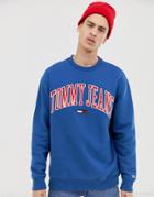 Tommy Jeans Relaxed Fit Collegiate Capsule Sweatshirt In Blue - Blue