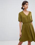 Y.a.s Midi Dress With Elasticated Waist - Green