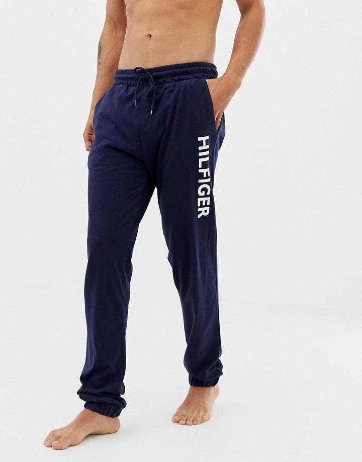 Tommy Hilfiger Cuffed Pant Regular Fit With Side Logo In Navy - Navy