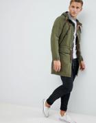 Abercrombie & Fitch Lightweight Hooded Parka In Khaki - Green