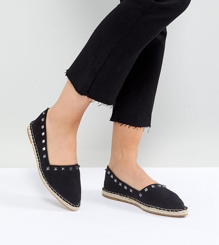 Asos Jiselle Point Studded Espadrilles - Black