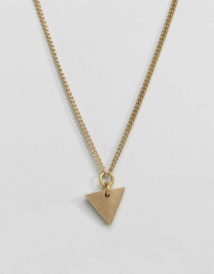 Made Cast Triangle Necklace - Gold