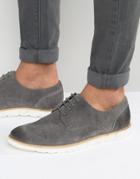 Frank Wright Derby Shoes In Gray Suede - Gray