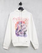 The Couture Club Hoodie In Off White With Poison Print