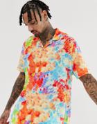 Asos Design Two-piece Regular Fit Tie Dye Shirt - Multi