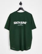 Sixth June Oversized T-shirt In Green Mesh - Part Of A Set