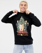 Asos Design Christmas Sweatshirt With Home Alone Print - Black