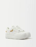 Bershka Platform Sneakers With Metallic Details-copper