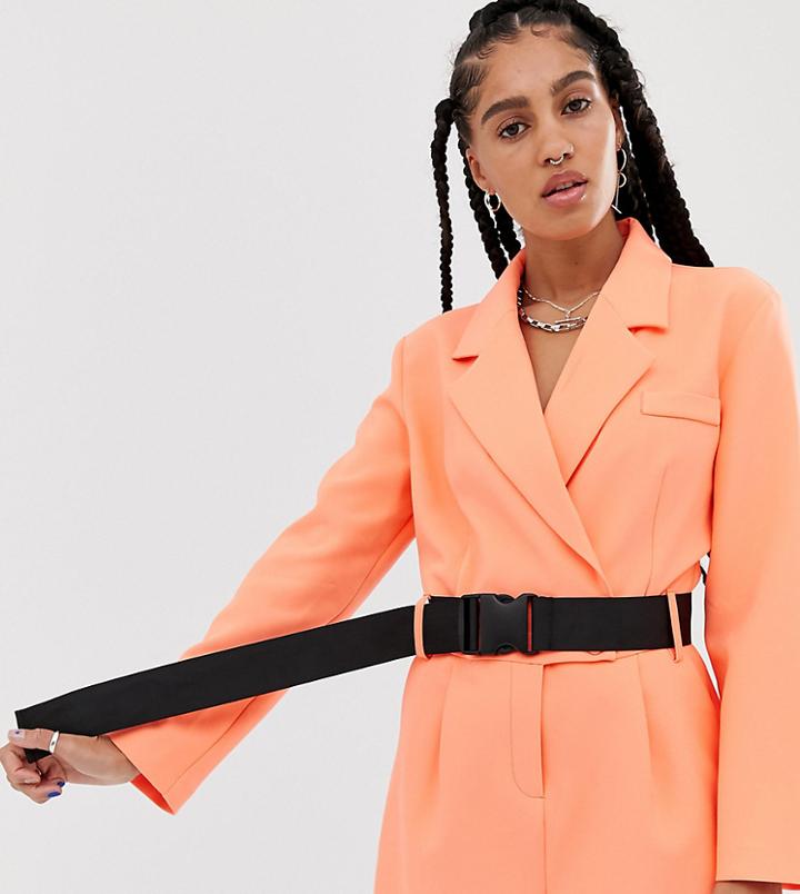 Collusion Tailored Romper With Belt-orange