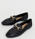 Miss Selfridge Loafers With Woven Front In Black