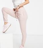 Asos Design Petite Supersoft Slim Leg Sweatpants In Rose-pink