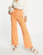 Gianni Feraud Spaceknit Wide Leg Sweatpants In Orange - Part Of A Set