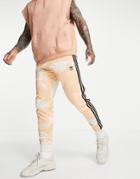 Adidas Originals Sweatpants In Cream Camo Print-white