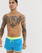 Adidas Retro Swim Shorts In Blue - Blue
