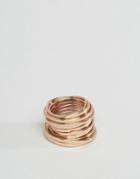 Asos Coil Ring In Matt Copper - Gold