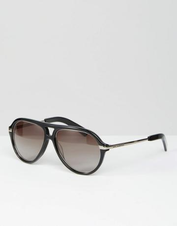 Karl Largerfeld Aviator Sunglasses In Black - Black