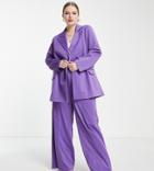 Extro & Vert Plus Oversized Blazer With Panel In Purple