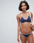 Dorina Bora Bora Tie Side Bikini Bottom In Blue-navy