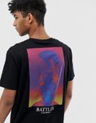Asos Design Relaxed Fit T-shirt With Neon Placement Print - Black