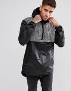 11 Degrees Windbreaker Jacket In Black With Reflective Speckle - Black