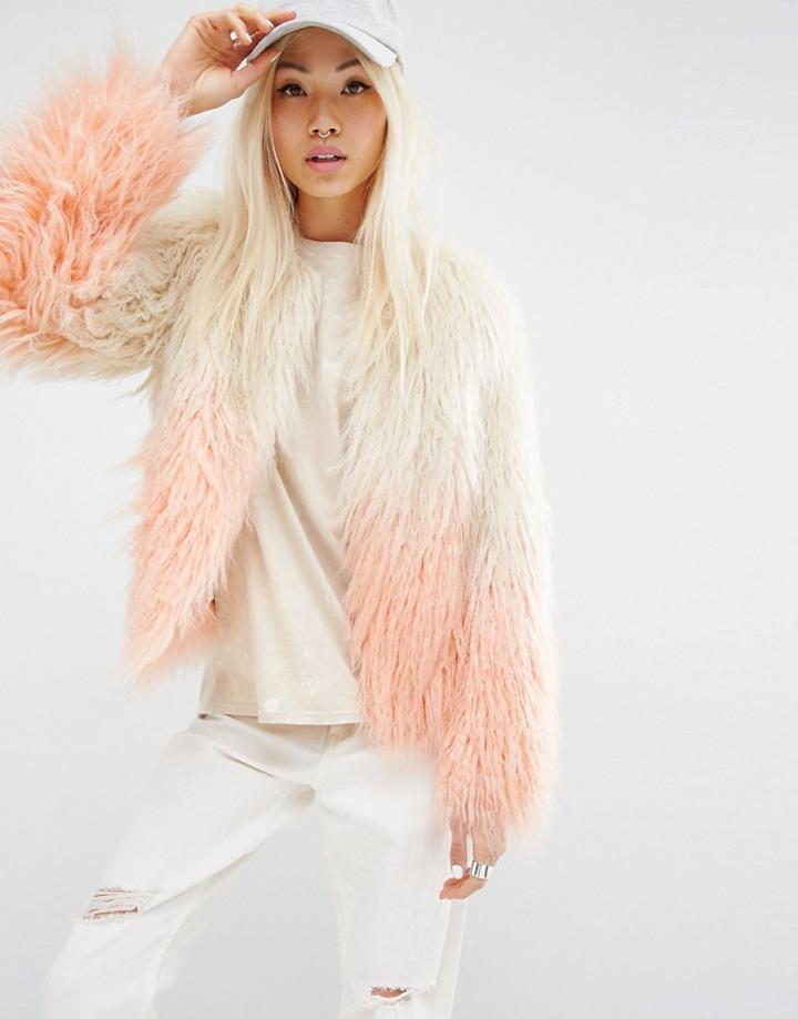 Unreal Fur Pastorale Ombre Jacket - Pink