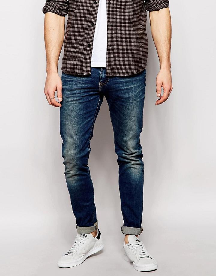 Edwin Jeans Ed85 Skinny Fit Sonic Mid Used - Blue