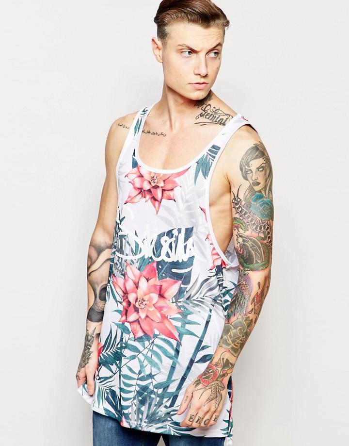 Siksilk Flower Tank - White