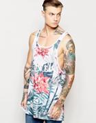Siksilk Flower Tank - White