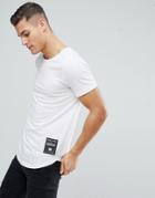 Jack & Jones Core Longline T-shirt With Badge Branding - White