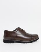 Red Tape Leather Toe Cap Shoe In Brown