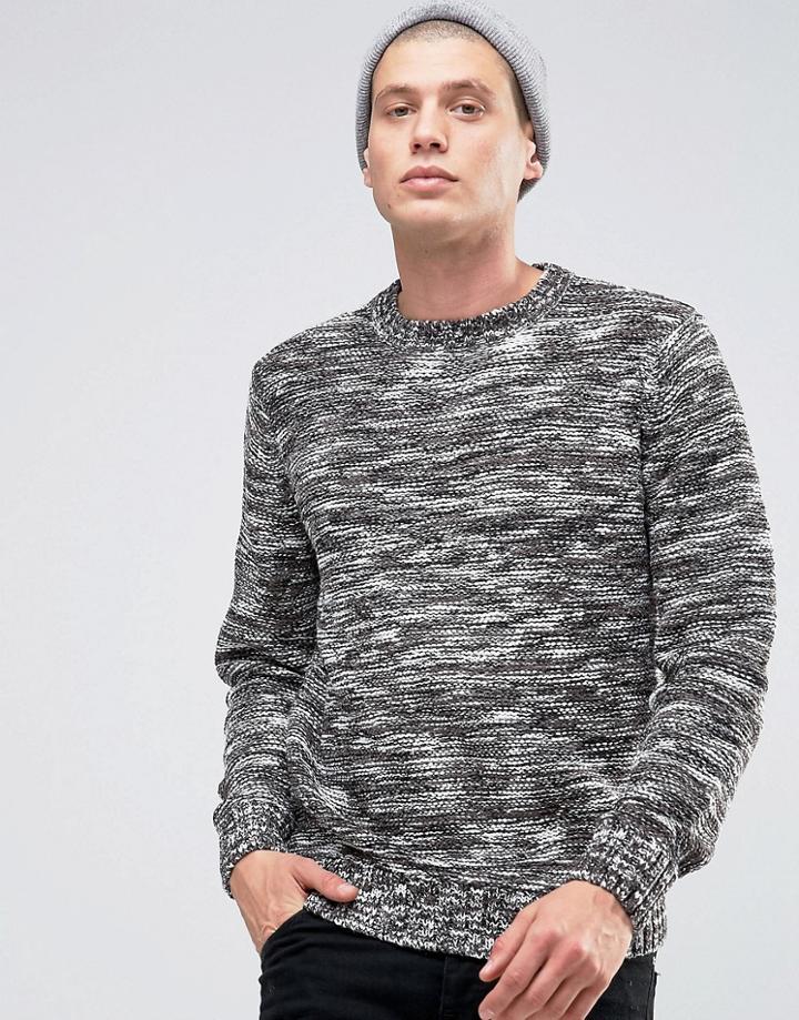 D-struct Two Tone Sweater - Black