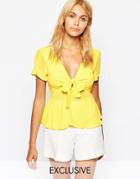 Love Bow Front Top - Yellow