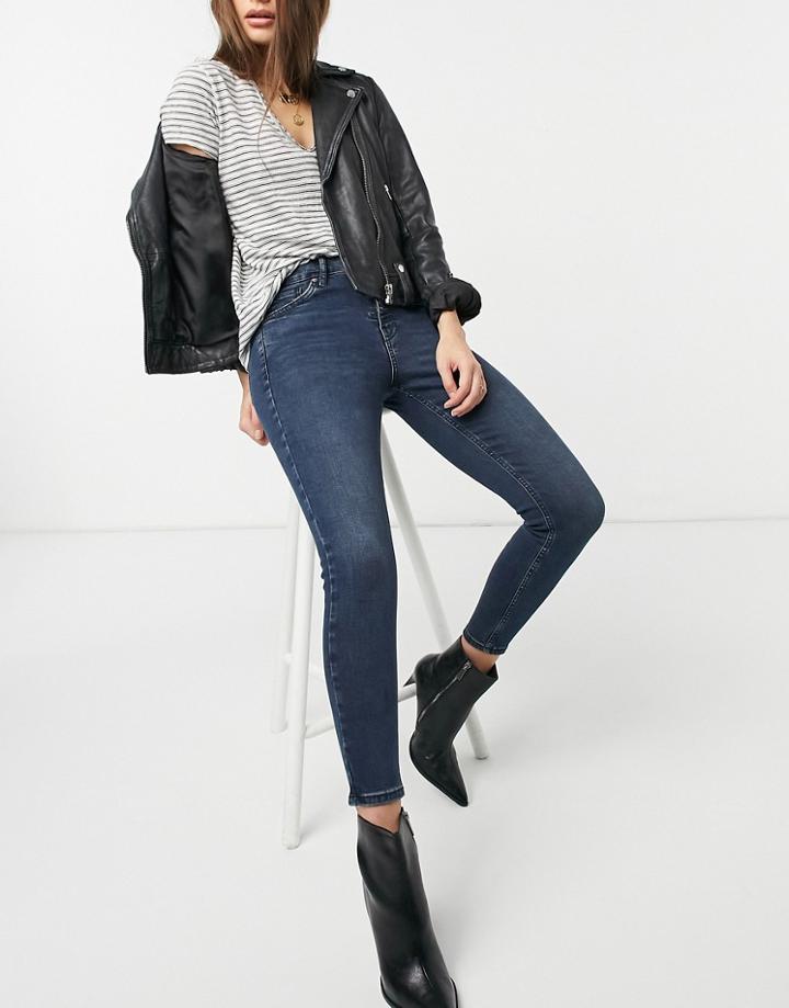 Topshop Jamie Skinny Jeans In Blue-black