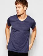 Esprit V-neck T-shirt In Navy Marl - Navy