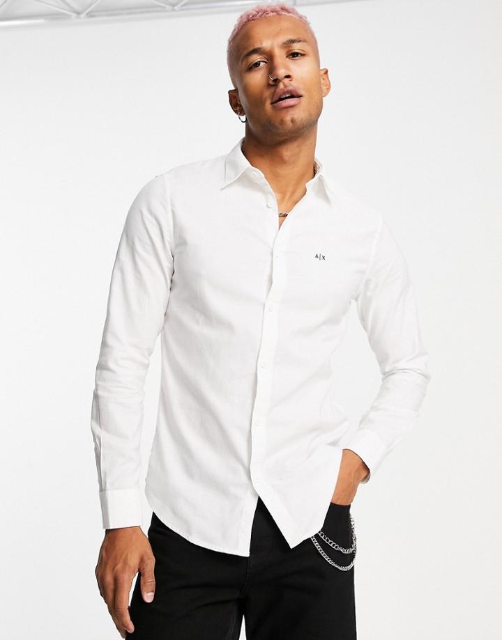 Armani Exchange Small Ax Logo Shirt In White