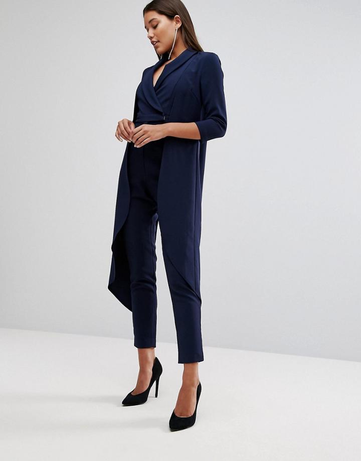 Lavish Alice Tailored Jumpsuit With Vest Detail - Red
