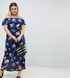 Influence Plus Floral Off Shoulder Maxi Dress - Black