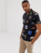 Ps Paul Smith Short Sleeve Photographic Print Shirt In Black