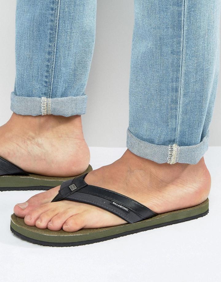 Billabong Seaway Canvas Flip Flops - Green