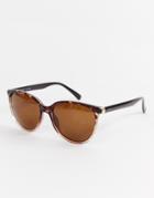 Esprit Polarised Round Sunglasses In Tort - Brown