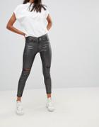 Waven Metallic Silver Skinny Ankle Grazer Jeans - Silver
