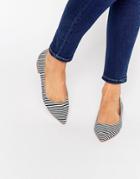 Asos Lost Pointed Ballet Flats - Stripe