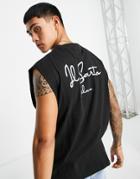 Il Sarto Back Print Tank Top In Black