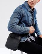Armani Jeans Saffiano Flight Bag In Black - Black